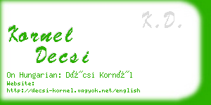 kornel decsi business card